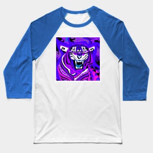 purple tiger cat in winter ecopop wallpaper Baseball T-Shirt